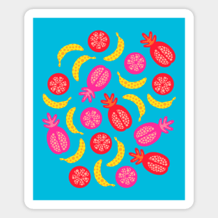 TROPICAL FRUITS WITH LOTSA DOTS in Pop Art Brights - UnBlink Studio by Jackie Tahara Magnet